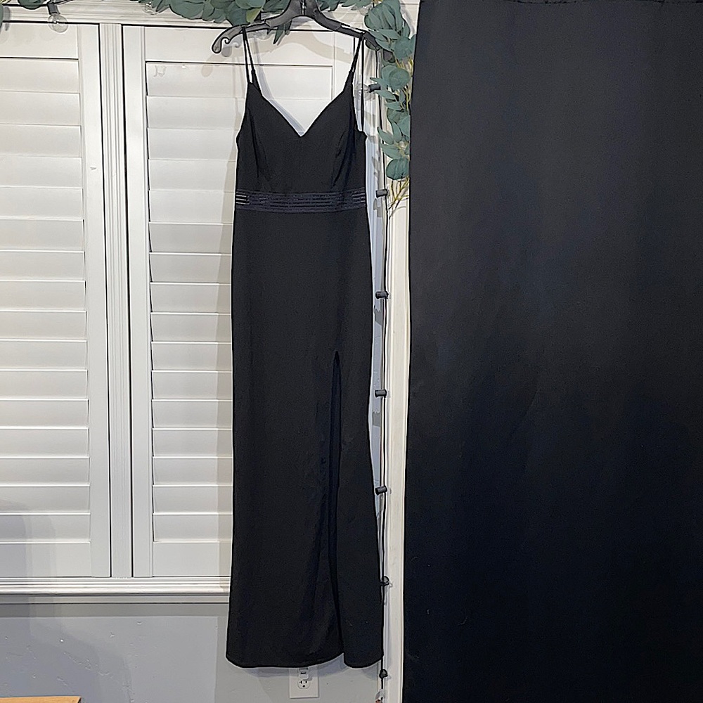 Black High Slit Gown